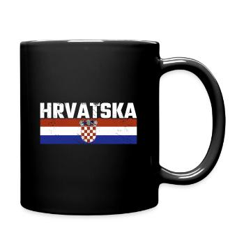 Hrvatska Croatia Kroatien Urlaub Kroatische Flagge - Tasse einfarbig - Schwarz - Rechts