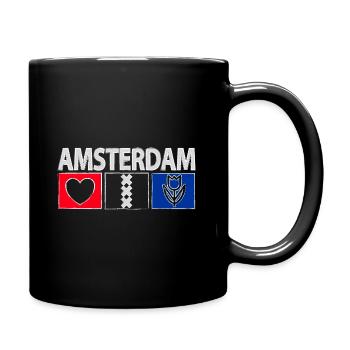Amsterdam with heart - Full Colour Mug - black - Right