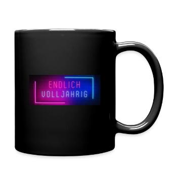 Endlich 18 volljährig 5 - Tasse einfarbig - Schwarz - Rechts