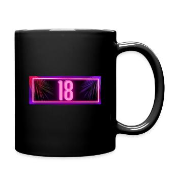 Enfin 18 ans d’âge légal 18 rose NEON - Mug uni - noir - Droite