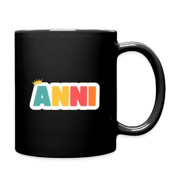 Anni! Personalisierbar - Tasse einfarbig - Schwarz - Rechts