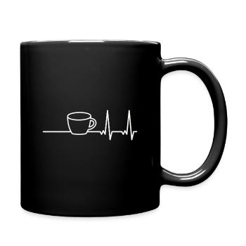 Coffee heartbeat ECG Barista - Full Colour Mug - black - Right