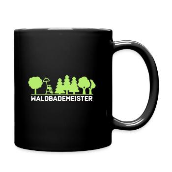 Waldbademeister fürs Waldbaden und Waldbad - Tasse einfarbig - Schwarz - Rechts