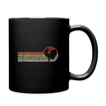 Coq poules poules rétro poule poulet poulet poussin - Mug uni - noir - Droite