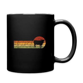 Landwirt Kuh Kühe Bauer Rind Retro Landwirtschaft - Tasse einfarbig - Schwarz - Rechts