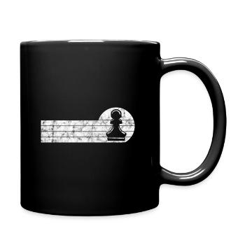Schachmatt Retro Schachspieler Schachfigur Schach - Tasse einfarbig - Schwarz - Rechts