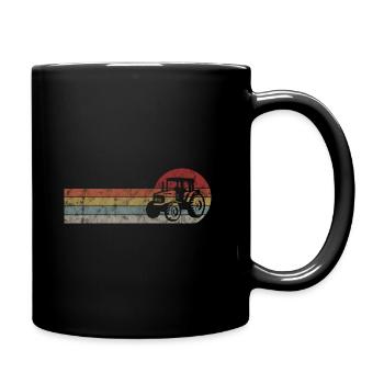 Traktoren Trecker Bauer Retro Traktor Bauernhof - Tasse einfarbig - Schwarz - Rechts