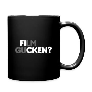 Film gucken? [white] - Tasse einfarbig - Schwarz - Rechts