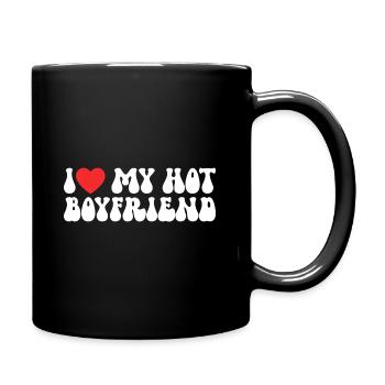 Liebe meinen heißen Freund - Tasse einfarbig - Schwarz - Rechts