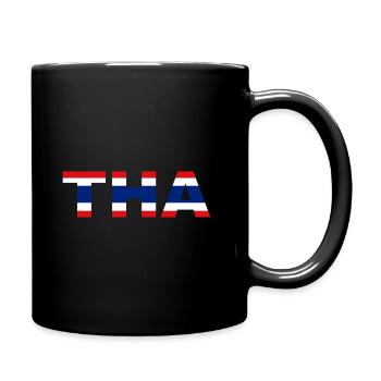 Thailand Flagge ISO Code THA - Tasse einfarbig - Schwarz - Rechts