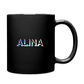 Alina first name last name colorful abstract T-Shirt Hoddie - Full Colour Mug - black - Right