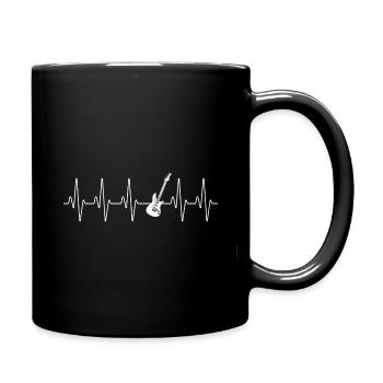 E guitare rock battement de coeur cadeau - Mug uni - noir - Droite