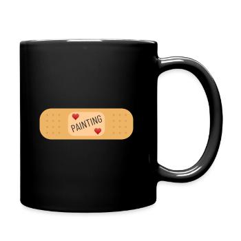 Painting heals wounds - Full Colour Mug - black - Right