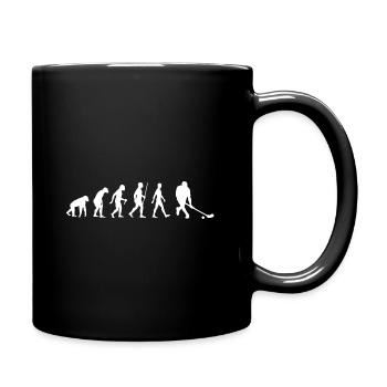 Unihockey Floorball Evolution Geschenk Hockey - Tasse einfarbig - Schwarz - Rechts