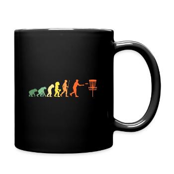 Disc Golf Funny Frisbee Gift Evolution Saying - Full Colour Mug - black - Right