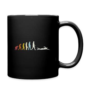 Schwimmen Evolution - Tasse einfarbig - Schwarz - Rechts