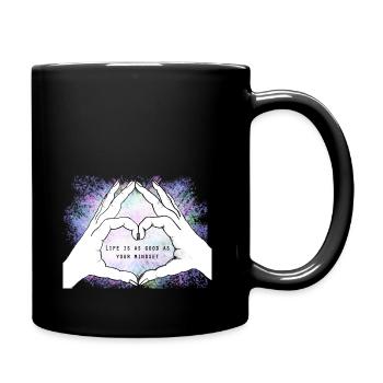 Hands form a heart. Mindset. Love. - Full Colour Mug - black - Right