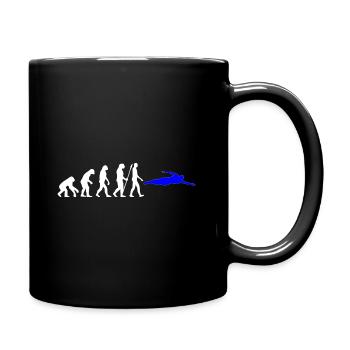 Evolution Schwimmen! Geschenk, Sport, Hobby - Tasse einfarbig - Schwarz - Rechts