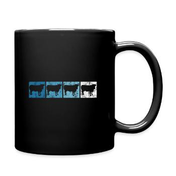 Landwirt Kühe Landwirtschaft Kuh Bauer Retro Rind - Tasse einfarbig - Schwarz - Rechts
