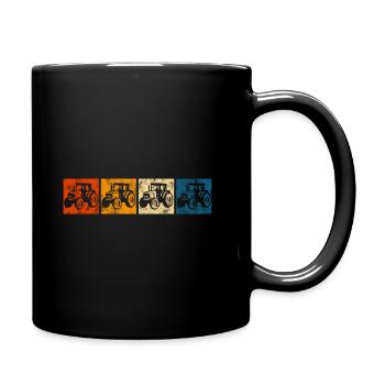 Farmer Tractor Farm Tractor Tractors Tractor Retro - Full Colour Mug - black - Right