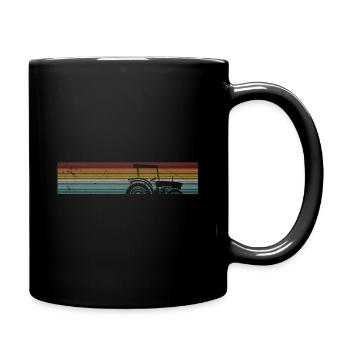 FARMER AGRICULTURE MACHINERY TRACTORS RETRO - Full Colour Mug - black - Right