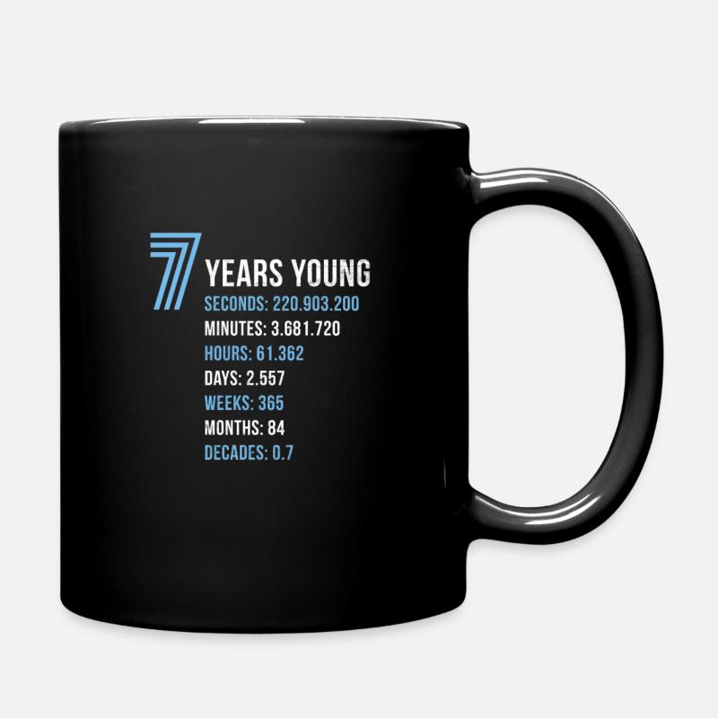 7ème anniversaire garçon cadeau d'anniversaire Seven - Mug uni - noir