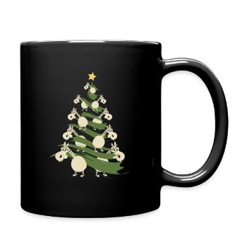 Funny Santa Claus Horses X-Mas Christmas Gift - Full Colour Mug - black - Right