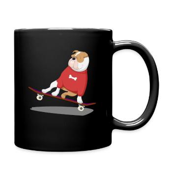 french bulldog skateboard dog puppy - Full Colour Mug - black - Right