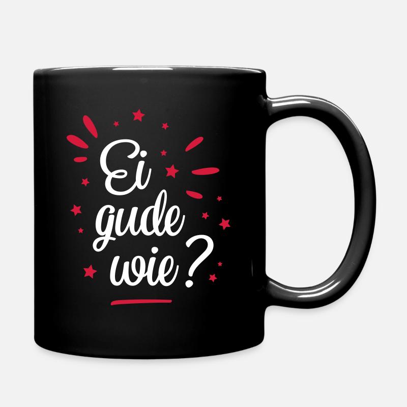 EI GUDE HOW? - Full Colour Mug - black