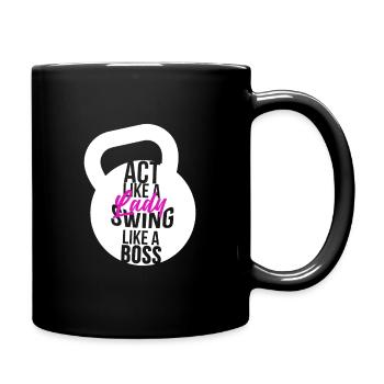 Kettlebell Frau Lady Kugelhantel Fitness Geschenk - Tasse einfarbig - Schwarz - Rechts