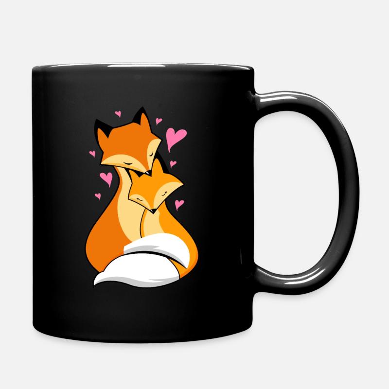 foxes in love - Full Colour Mug - black