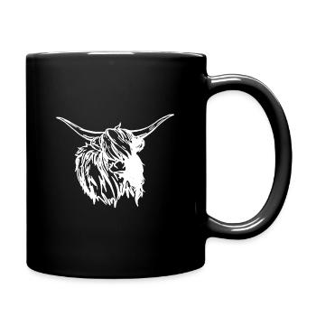Cow cows beef farmer farmer silhouette gift - Full Colour Mug - black - Right