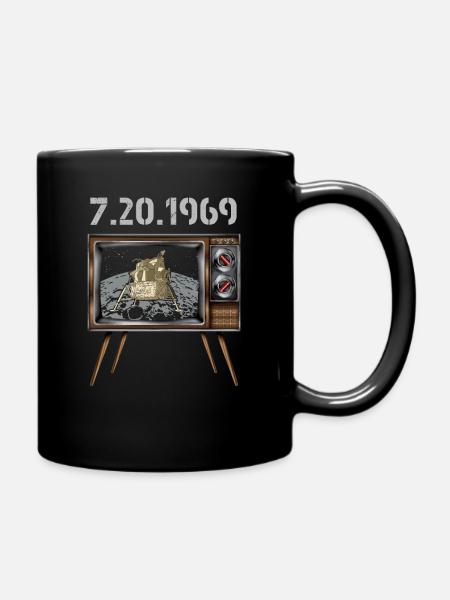 Moon Landing Apollo 11 Ancien téléviseur 1969 - Mug uni - noir