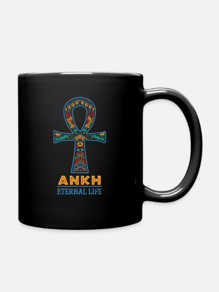 Black History Ankh Cross African Symbol Gift - Full Colour Mug - black