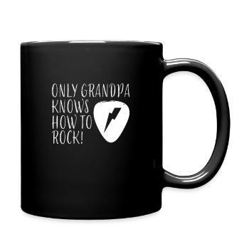 Nur Opa weiss, wie man rockt - funny opa Rockshirt - Tasse einfarbig - Schwarz - Rechts