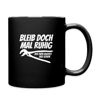 Vatertag Vatertagsgeschenk Vatertaggeschenk Vater - Tasse einfarbig - Schwarz - Rechts