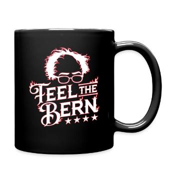 Bernie Sanders 2020, Feel the Bern print - Full Colour Mug - black - Right