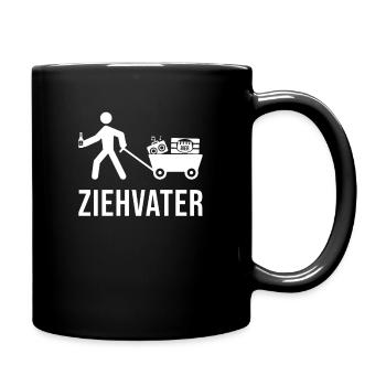 Ziehvater Bollerwagen | Papa Männergeschenk Vater - Tasse einfarbig - Schwarz - Rechts