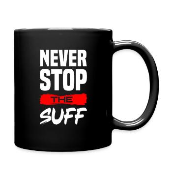 Never stop the SuffTour Party Pfeffi Goldi - Mug uni - noir - Droite