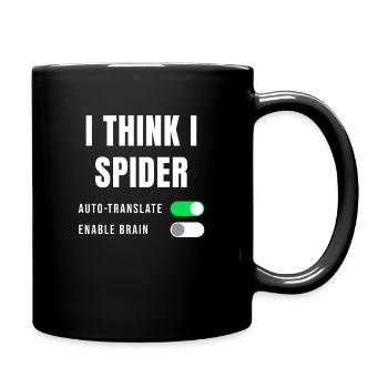 Gift idea Saying Denglisch I think I Spider - Full Colour Mug - black - Right