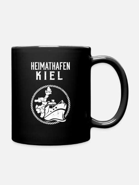 Heimathafen Kiel Kieler Küste - Tasse einfarbig - Schwarz