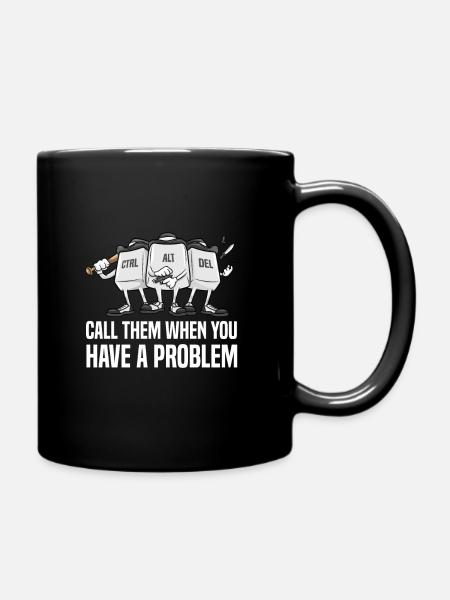 CTRL ALT DEL Nerd Geek - Full Colour Mug - black