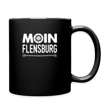 Flensburger Flensburg Moin Flensburg Anker - Tasse einfarbig - Schwarz - Rechts
