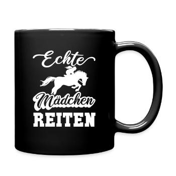 Vraies filles équitation cheval sort équestre - Mug uni - noir - Droite