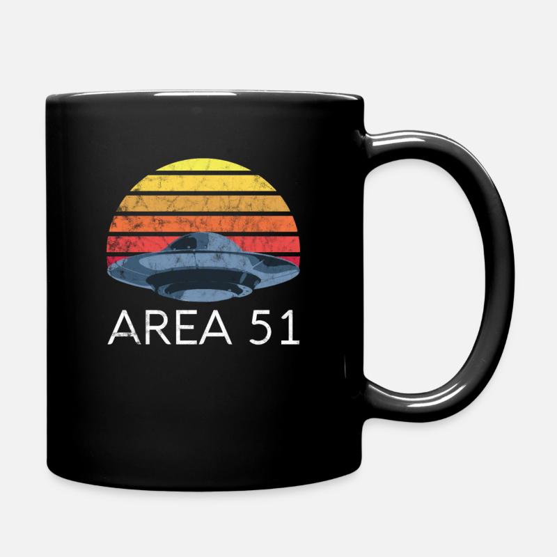 Area 51 Shirt Retro UFO Vintage Alien - Tasse einfarbig - Schwarz