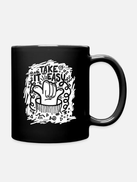 take it easy - Full Colour Mug - black