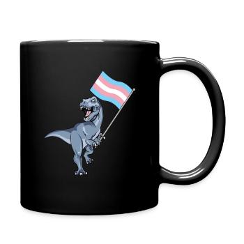Trans Dinosaurier Stolz Flagge LBGT + Homosexuell Lesben TRex - Tasse einfarbig - Schwarz - Rechts