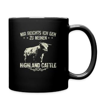 Highland cattle Highland cattle Highland cattle cow - Full Colour Mug - black - Right