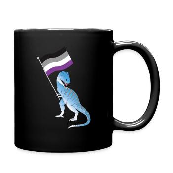Asexuelle Flagge Dinosaurier LGBTQIA Stolz LGBT - Tasse einfarbig - Schwarz - Rechts