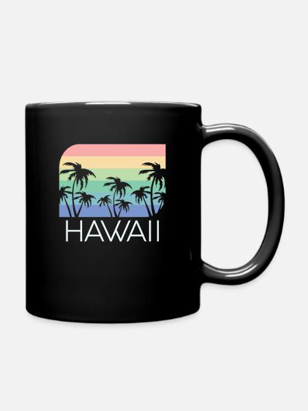 Hawaï Art Surf Beach Vintage Hawaiian Beach Maui - Mug uni - noir